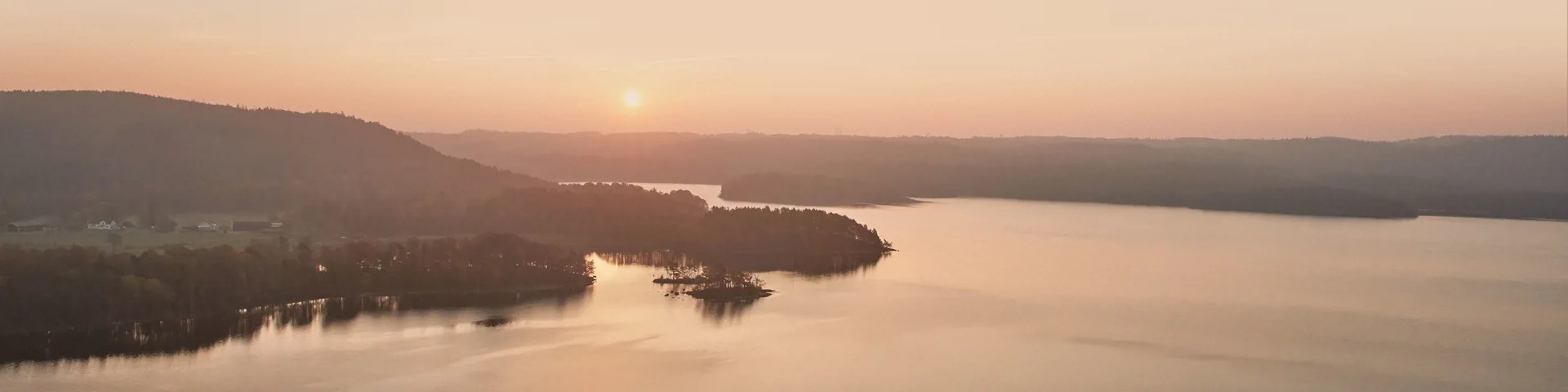 Aerial view of the ocean and swedish shore